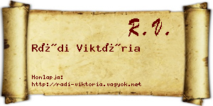 Rádi Viktória névjegykártya