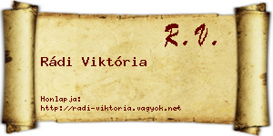 Rádi Viktória névjegykártya